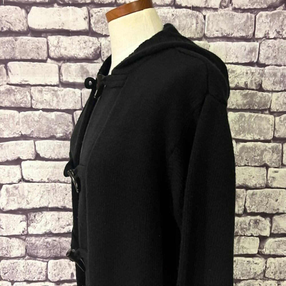 Karen Scott Black Hooded Cardigan Sweater Size L - Picture 5 of 9